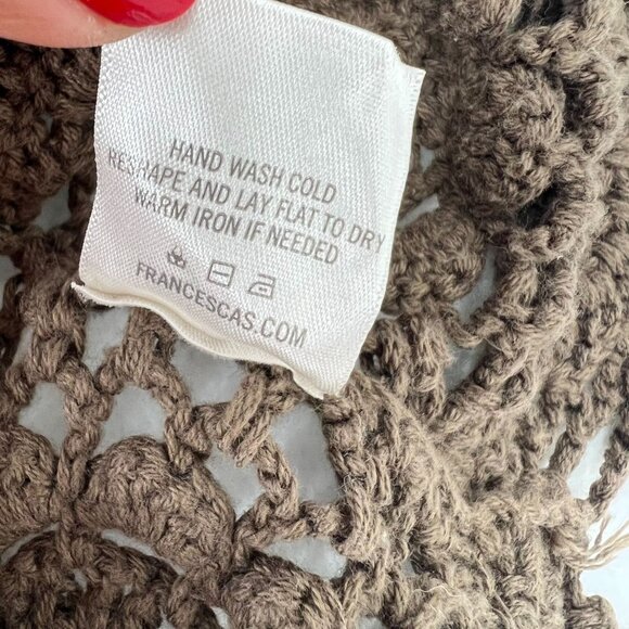 Blue Rain Crochet Top S Small Brown 100% Cotton Knit Boho Festival Y2K - Picture 4 of 9